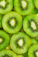 Kiwi Macro,Fresh Kiwi fruit sliced use for background ,top view of sliced kiwi in background