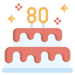 BIRTHDAY flat icon,linear,outline,graphic,illustration