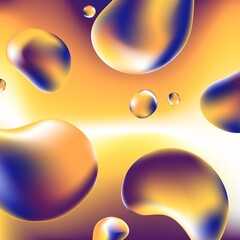 Liquid holographic gradient neon vector illustration. Abstract background in metal tint color.