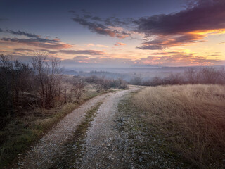 sunset in the mountains