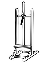 Easel. Vector vintage illustration of isolated objects. Sketch of the artist s workshop