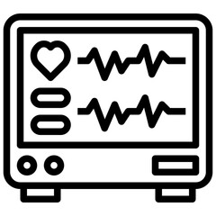 ELECTROCARDIOGRAM line icon,linear,outline,graphic,illustration