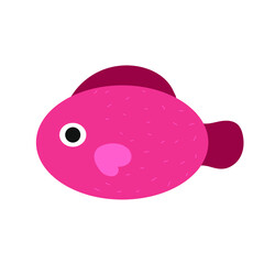 Underwater world with fish, stingrays, dolphins, octopuses and whales. Vector cute illustration of the ocean or sea. A set of marine and ocean underwater animals