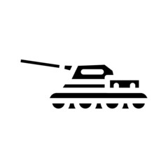 tank military glyph icon vector. tank military sign. isolated contour symbol black illustration