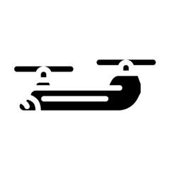 helicopter military glyph icon vector. helicopter military sign. isolated contour symbol black illustration