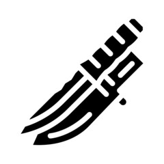 knife military glyph icon vector. knife military sign. isolated contour symbol black illustration