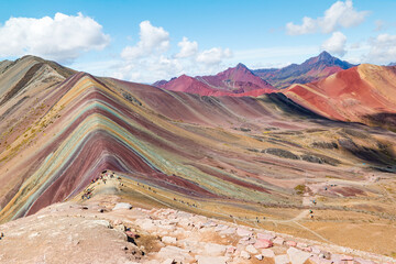 Vinicunca or Winikunka. Also called Montna a de Siete Colores. Mountain in the Andes of Peru