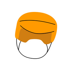 Isolated illustration of a protective helmet for hockey. A simple minimalistic illustration in a flat style.