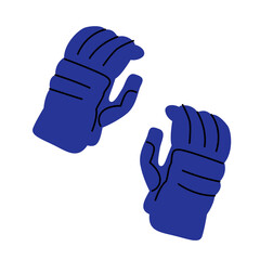 Isolated illustration of men's hockey gloves. A simple minimalistic illustration in a flat style.