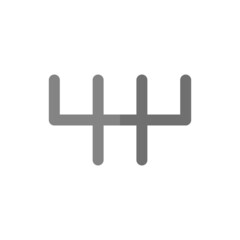 Stick shift grey flat vector icon