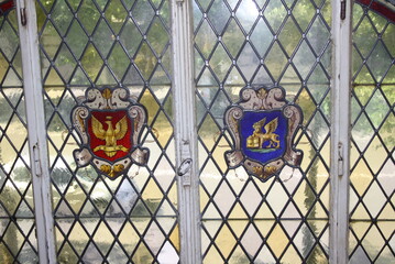 Pair of English Renaissance Revival Leaded Glass Windows