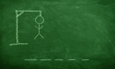 Hangman game Guess letters on Chalkborard kids game