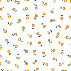 Vector seamless pattern with yellow flowers