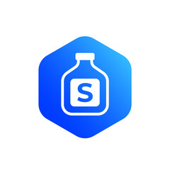 solvent bottle icon, vector sign