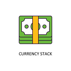 Currency Stack Vector Filled Outline Icon Design illustration. Banking and Payment Symbol on White background EPS 10 File