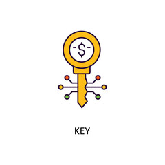 Key Vector Filled Outline Icon Design illustration. Banking and Payment Symbol on White background EPS 10 File