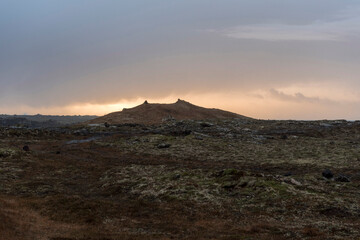 Fototapeta na wymiar Lavafelder auf der Halbinsel Reykjanes