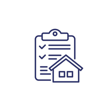 Building Permit Icon, Line Vector