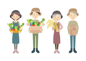 農家　家族　2世代