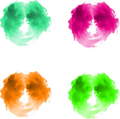 abstract Watrecolor Heart shape with splashes.
