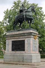 Monument to Peter the Great in front of Saint Michael's Castle, Saint Petersburg, Russia