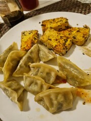 Vegan gyoza with vegetables