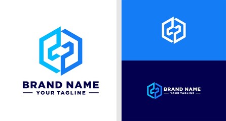 DP LOGO MONOGRAM HEXAGONAL EDITABLE