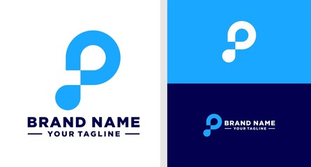 LETTER P LOGO WATER NEGATIVE SPACE EDITABLE