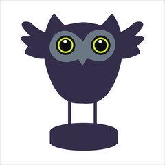 Adorable small wise owl stock illustration.Night owl figurine vector.