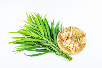 Bamboo sieve filled with fresh tender ginger