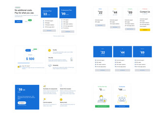 Pricing Table Web UI Editable Blocks Layout