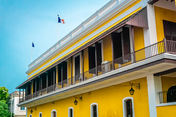 French Embassy Quarter building at a union territory at French colony, Pondicherry also as...