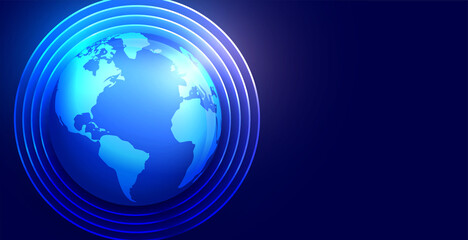 blue planet earth technology style background