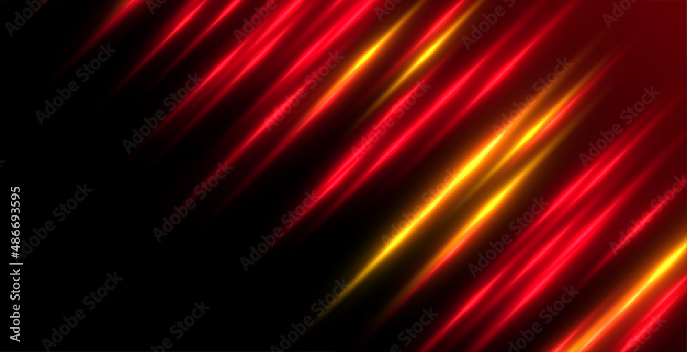 Sticker red and yellow motion lights speed background - Stickers