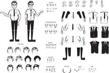 illustration graphic vector whiteboard character asset for animation and presentation to promotion business.
