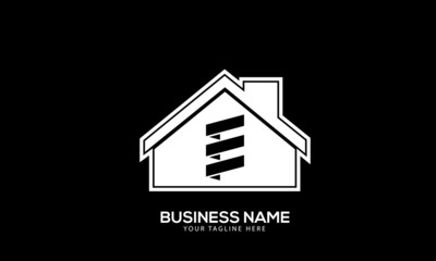 Alphabet E building property home monogram vector logo template