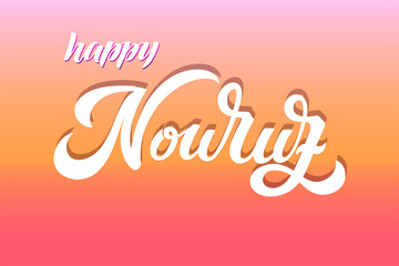 Nowruz holiday vector design elements. Novruz Persian New Year composition. Handwritten lettering. Vector illustration.