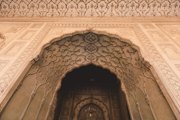 The Badshahi Mughal-era congregational Mosque in Lahore, Punjab province, Pakistan