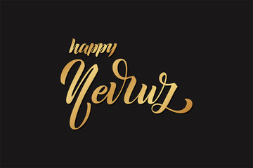 Nevruz, tipografi Translation Nowruz spring holiday, typography. Handwritten lettering. Vector illustration