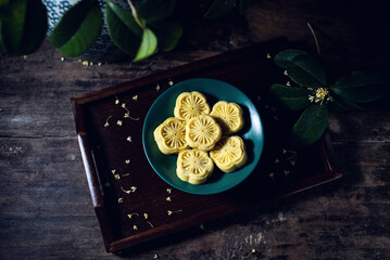 Chinese traditional food pastry sweet-scented osmanthus cake