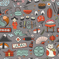 Japaneese Food and Traditions. Frame for your design