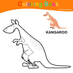 Coloring animal worksheet page. Educational printable coloring worksheet. Coloring game for preschool children. Black and white vector illustration. Motor skills education.