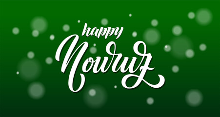 Nowruz holiday vector design elements. Novruz Persian New Year composition. Handwritten lettering. Vector illustration.