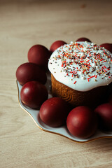 easter cake and eggs