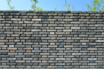 Grey brick wall texture background