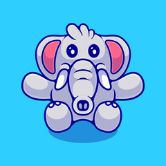 cute elephant illustration suitable for mascot sticker and t-shirt design
