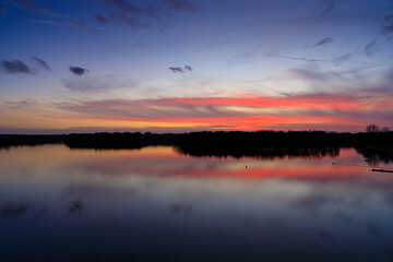Fototapeta premium Sonnenuntergang (blaue Stunde) |&nbsp;Sechs Seen Platte |&nbsp;Duisburg 