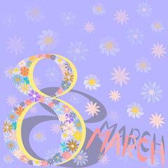 card with international women's day 8 march
