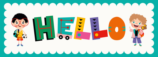 Colorful Font Design With Abstract Shapes