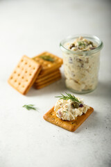 Homemade tuna pate with capers